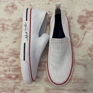 Tommy Hilfiger White and Red Slip-On Gilrey Women’s Sneakers Size 8.5